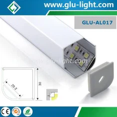 Proffil LED Cornel Alwminiwm, Cornel Llinol 45 Gradd Alu Proffil Ar gyfer Strip Dan Arweiniad
